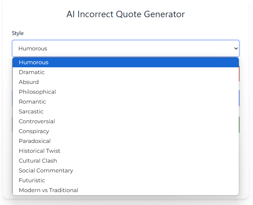 incorrect quotes generator